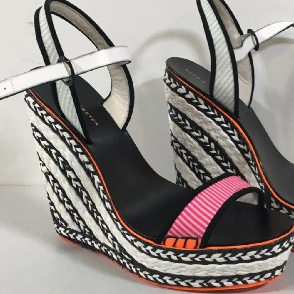 NEW!! Women’s Sophia Webster Lucita Stylish Woven Platform Wedge Sandals Size 41